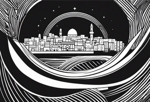 israel 
city swirl
 vector tattoo idea