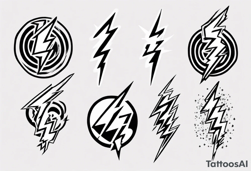 Multiple lightning strikes tattoo idea