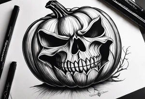 Anglais
dessine-moi un tatouage noir et blanc d'une citrouille avec une tête de mort qui fait peur
draw me a black and white tattoo of a pumpkin with a scary skull tattoo idea