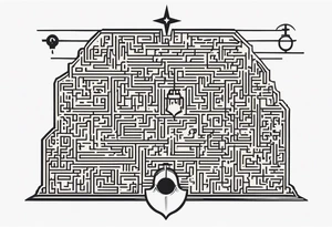 Bell, Maze, tracks, North Star, Graveyard, Mask, Eternal, Rewind, tattoo idea