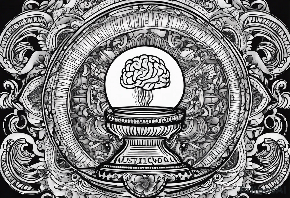 Create an artistic representation of an illuminated lamp with a brain inside it, symbolizing autistic awareness. Feel free to add any colors, details, or stylistic elements that resonate with the theme tattoo idea