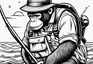 Curious George fishing tattoo idea