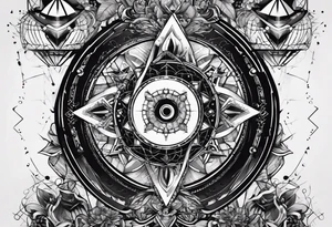 un tatuaggio semplice che crea un'illusione ottica con figure geometriche tattoo idea