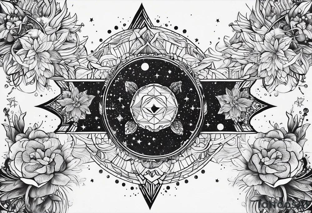 fine line galaxy tattoo idea