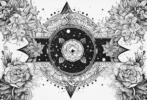 fine line galaxy tattoo idea