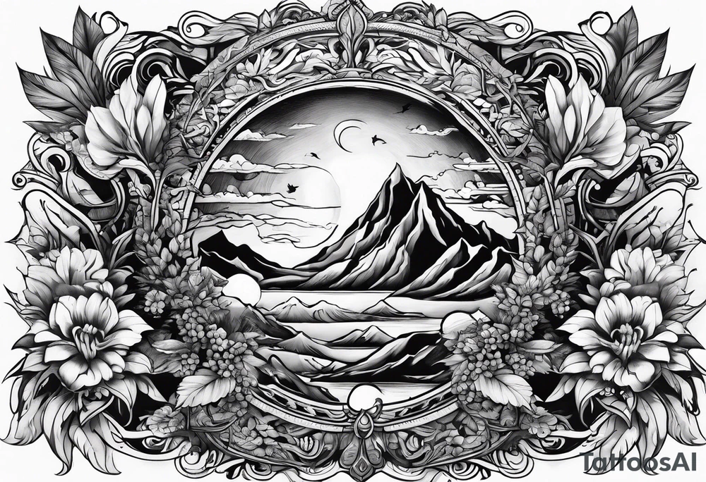 Monochrome nature's fury tattoo idea