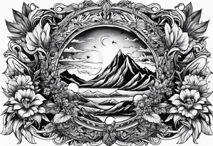 Monochrome nature's fury tattoo idea