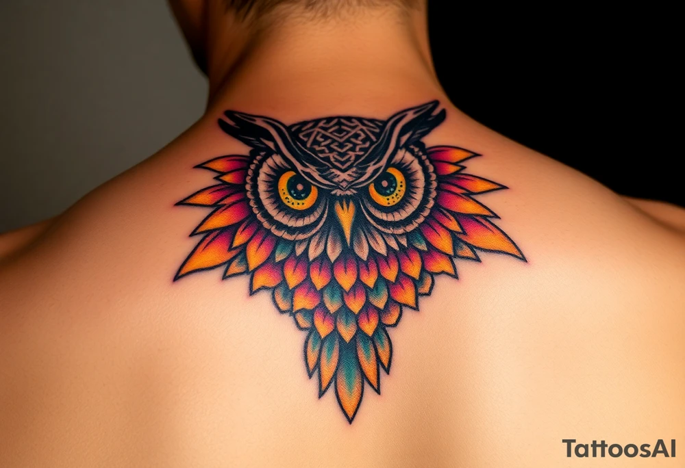 Honey comb, owl tattoo idea