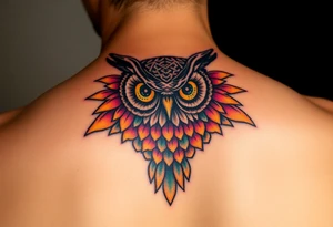 Honey comb, owl tattoo idea