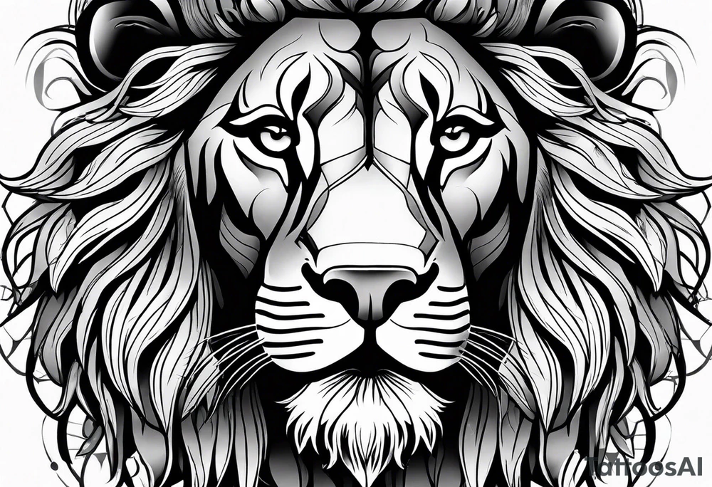 lions face tattoo idea