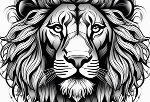 lions face tattoo idea