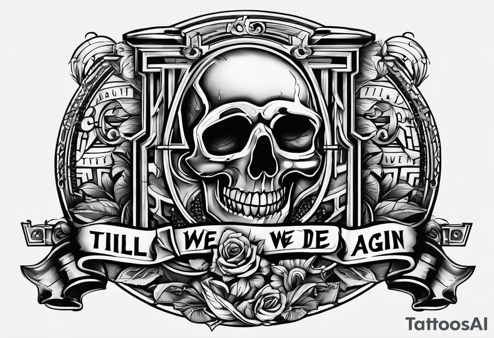 I want the writing "till we die, we'll laugh again" written in a gangster way tattoo idea