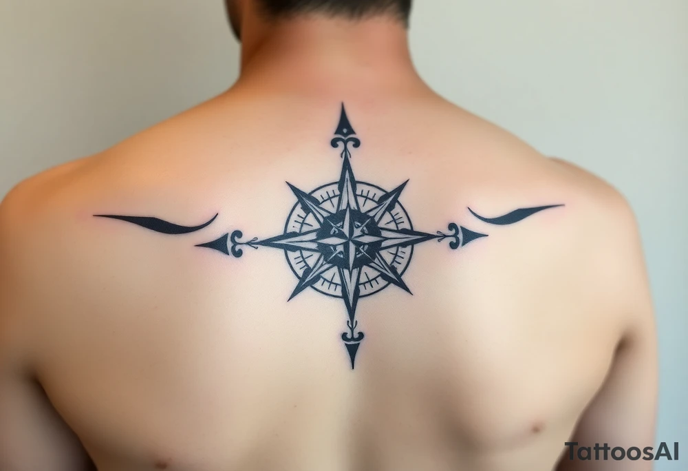 Double layered Compass rose tattoo idea
