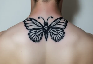 aries zodiac sign turned into a butterfly with the names terri and justo incorporated tattoo idea