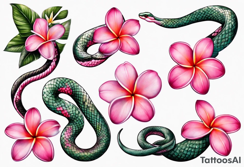 pink plumeria
snake tattoo idea