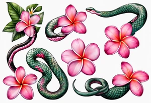 pink plumeria
snake tattoo idea