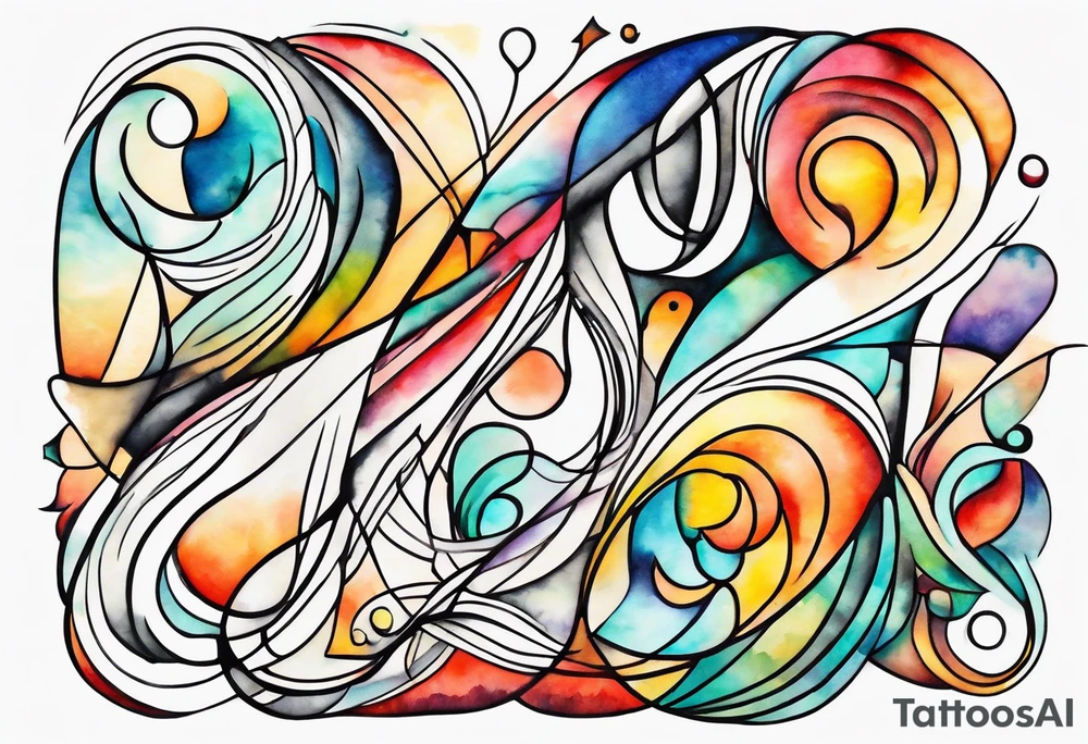abstract line artwork tattoo idea