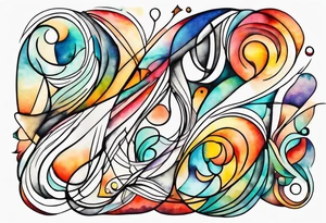 abstract line artwork tattoo idea