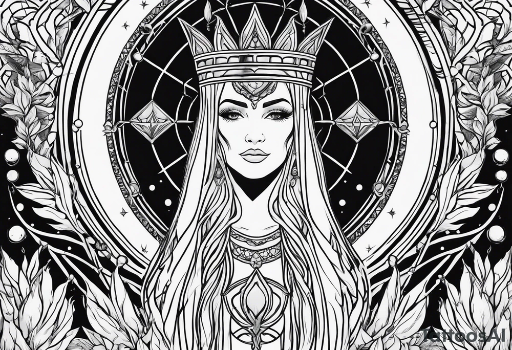 High priestess tarot card cannabis simple
line work tattoo idea High priestess tarot card cannabis simple
line work tattoo idea