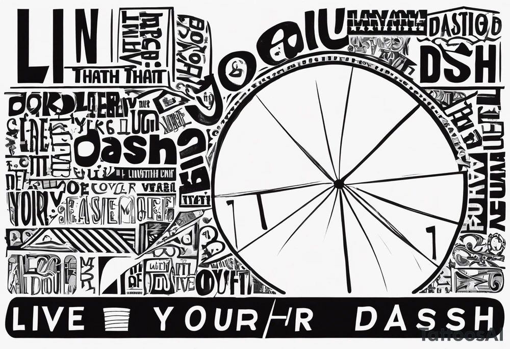 Text that says “-live your dash-“ tattoo idea