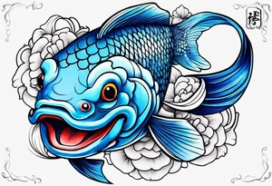 Blue Koi fish tattoo idea