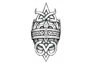 Celtic tribal half sleeve with memorial band tattoo idea