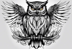 owl with a sheet over its head like a ghost tattoo idea
