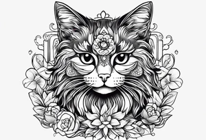 Childish cat tattoo idea