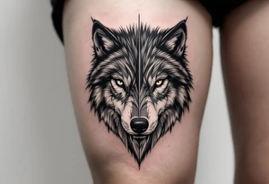 Black wolf and a white wolf side by side tattoo idea