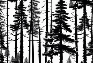 Douglas fir tree in negative space tattoo idea