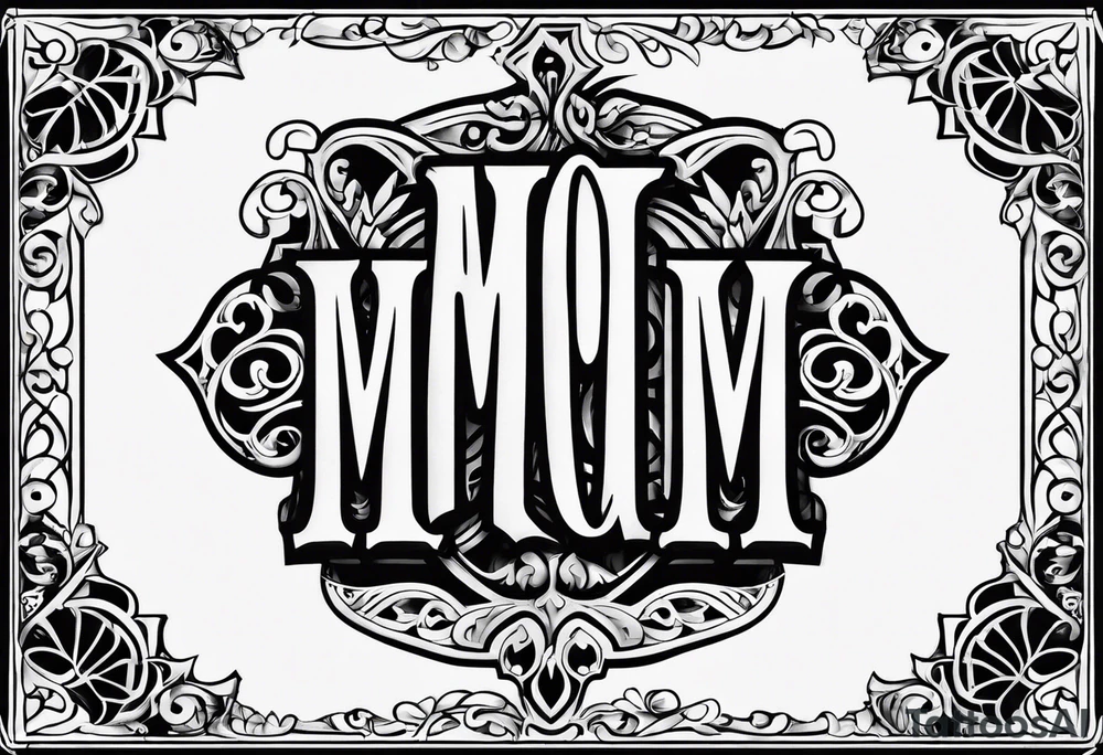 mom gothic letters tattoo idea