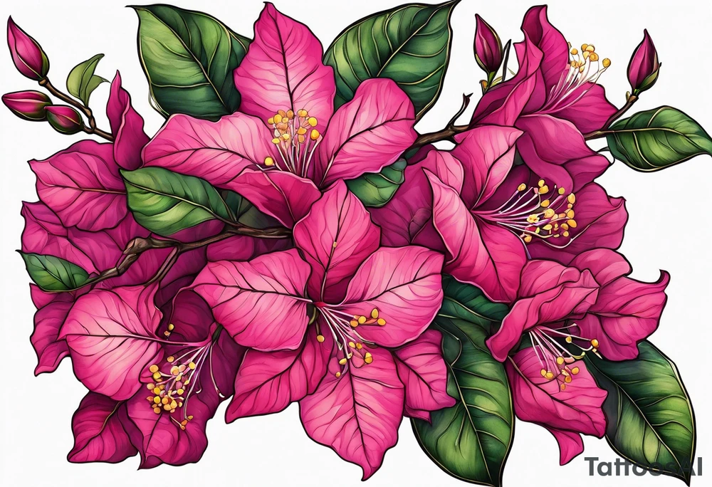 Bougainvillea branch tattoo idea