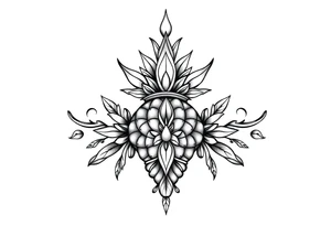 Majestic ,crown pineapple top vagina and anus tattoo idea