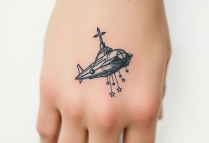 Enoch from the book of Enoch flotating up to a space ship tattoo idea