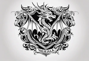 Valhalla sheild dragon tattoo idea