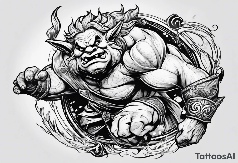 leaping ogre tattoo idea