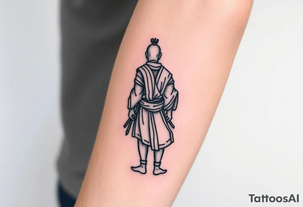 Warrior and Monk standing back to back tattoo idea