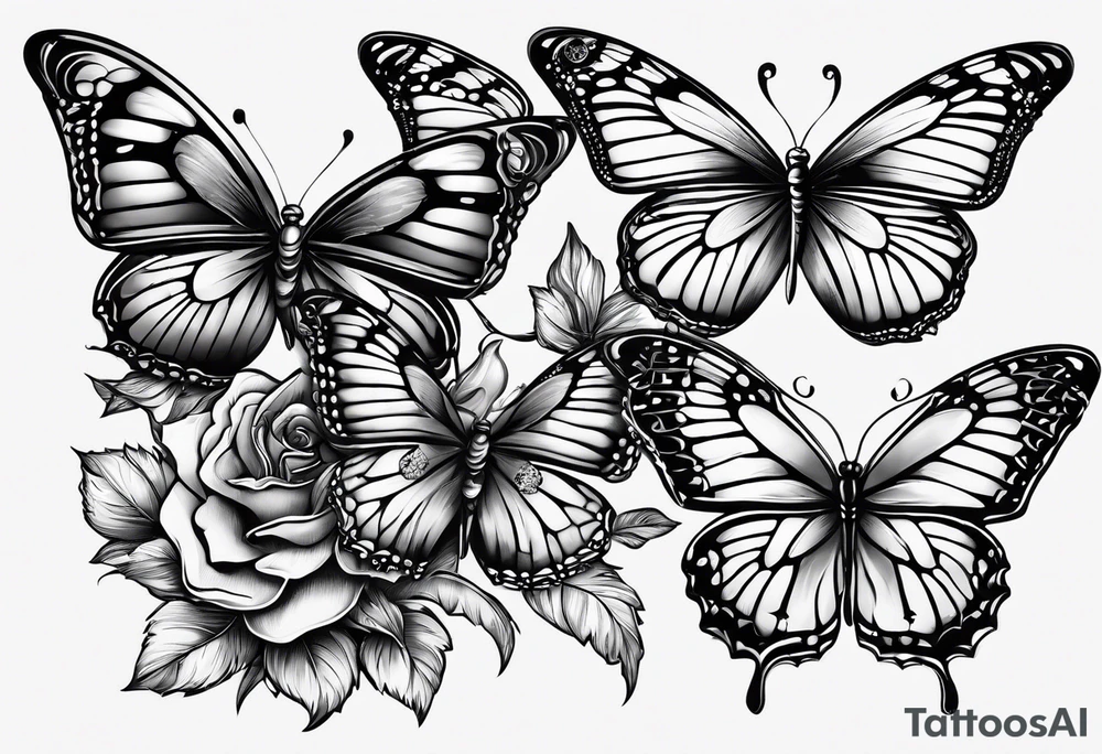Butterflys and a knife tattoo idea
