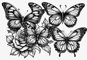 Butterflys and a knife tattoo idea