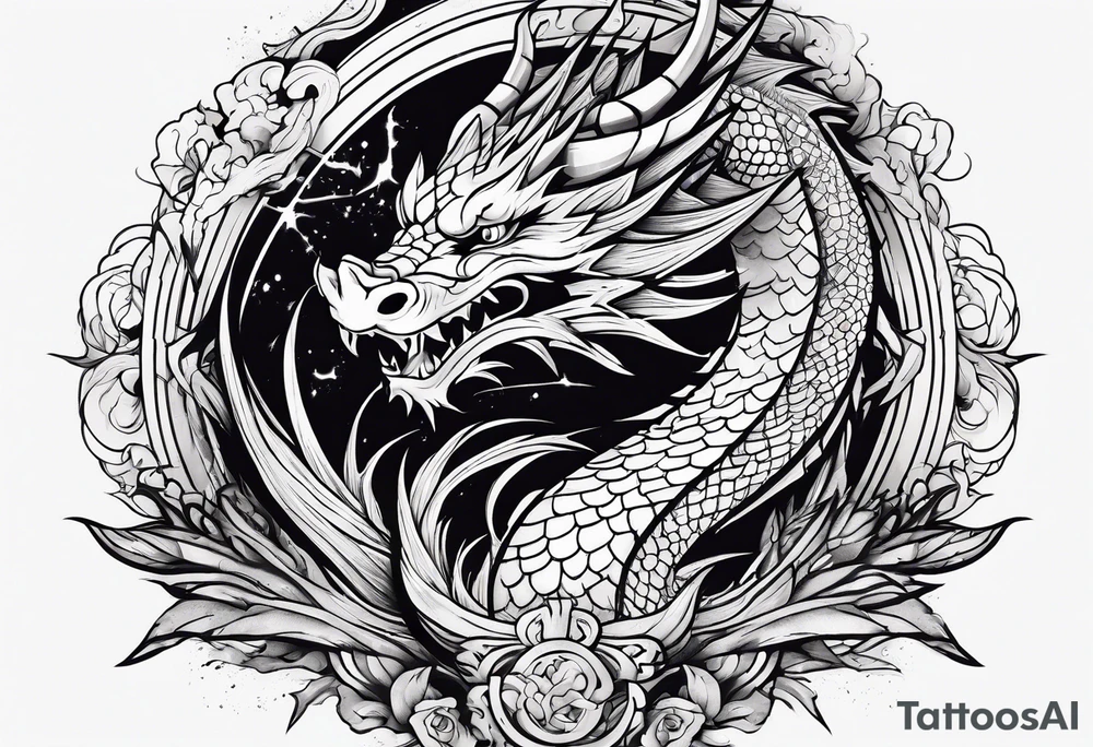 Dragon explosion tattoo idea