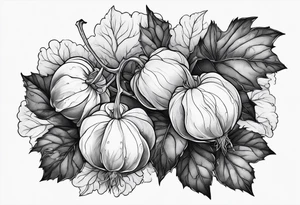 Physalis with clouds tattoo idea