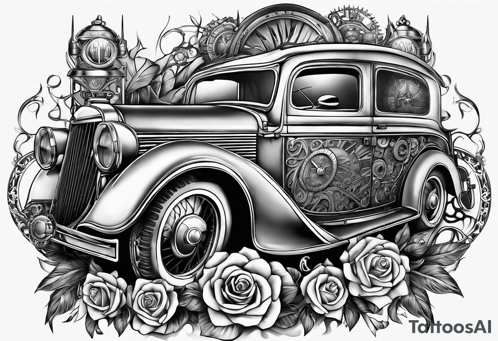 Masculine, steam punk tattoo idea