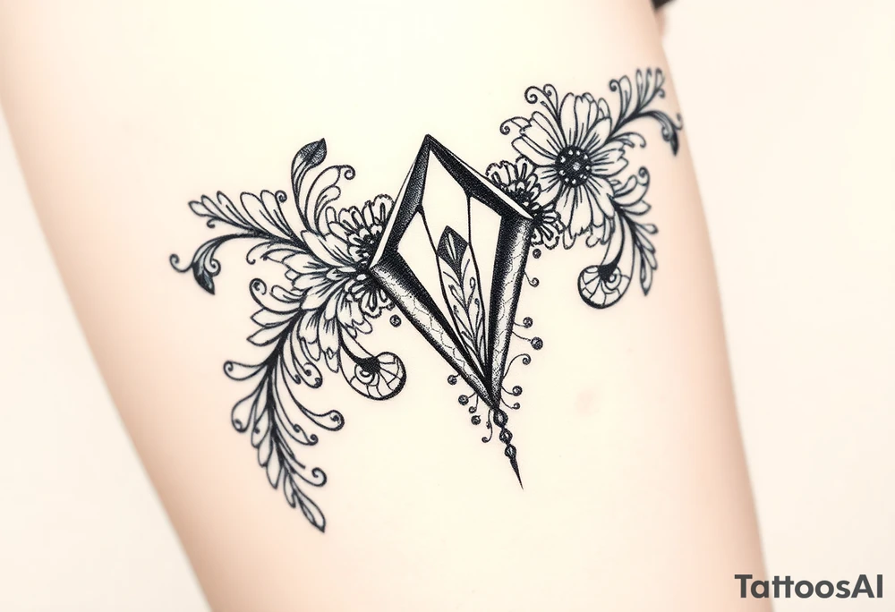 Diamond with vintage lace 
more detailed tattoo idea