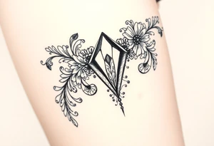 Diamond with vintage lace 
more detailed tattoo idea