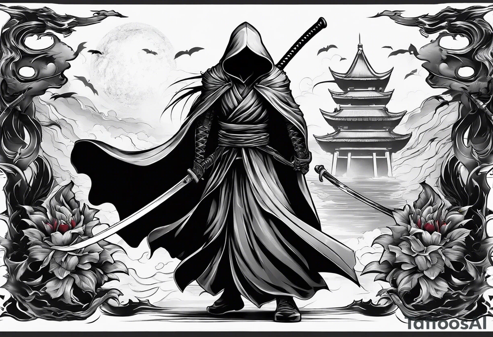 Katana and grim reaper tattoo idea
