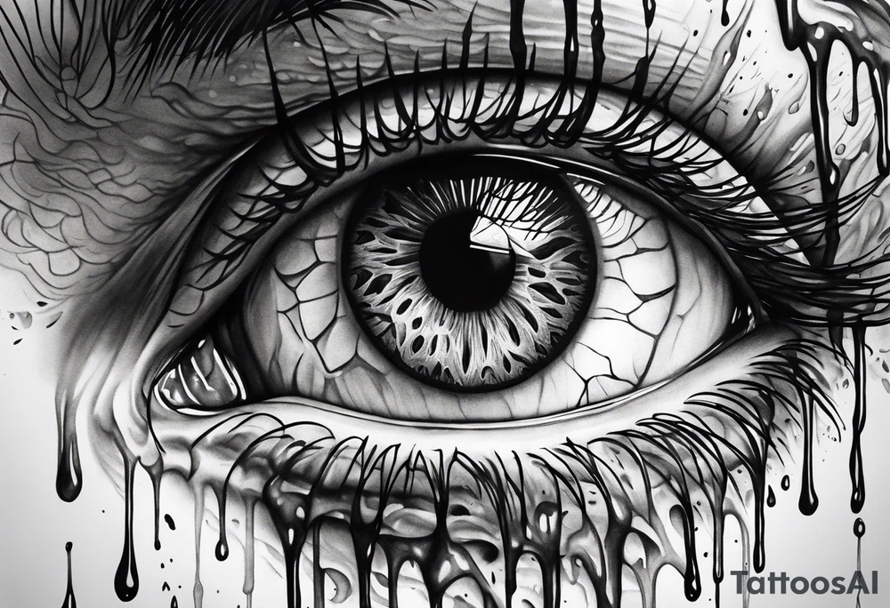 Eyeball melting tattoo idea