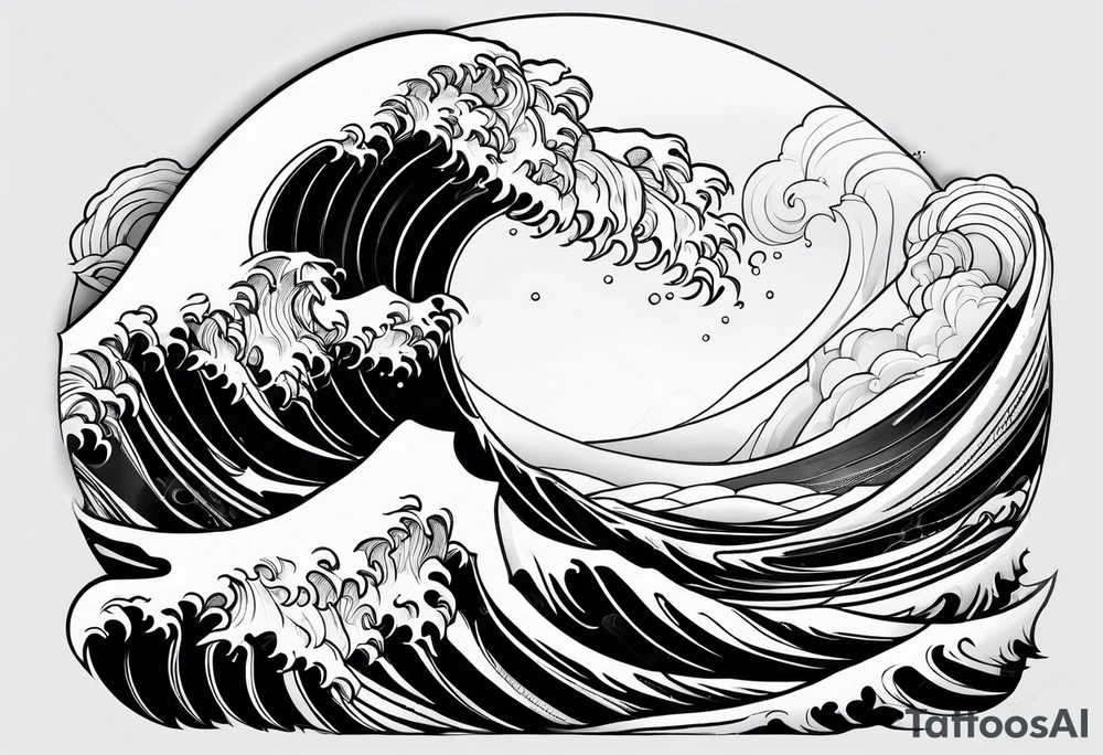 Single ocean wave tattoo idea