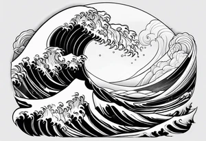 Single ocean wave tattoo idea
