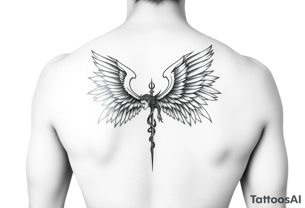 Archangel ariel tattoo stencil tattoo idea