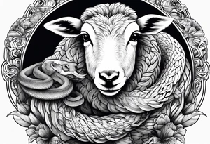 Tattoo of lamb eating a snake tattoo idea